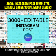3000+ Instagram Post Templates | Editable Canva Social Media Designs | Content Creator & Business Post Kit | Digital Download
