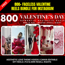 Faceless Valentine Reels Bundle for Instagram | Aesthetic Love Theme Videos | Canva Editable DFY Reels | PLR & MRR Resell Rights