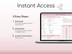 All-in-One Weight Loss & Fitness Tracker | Google Sheets Calorie & Workout Planner | Digital Habit, Meal & Body Measurement Tracker | Health & Fitness Spreadsheet