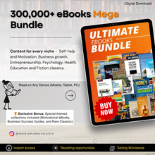 300,000+ eBooks Mega Bundle | Digital Library for Self-Help, Business, Education, Motivation & Fiction | Instant Download Collection