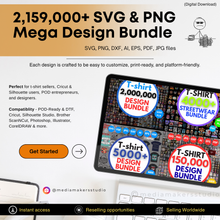 2,159,000+ SVG & PNG Mega Design Bundle | 153GB Digital Download | T-Shirt, Cricut, DTF, POD, Sublimation, Graphic Design Resources