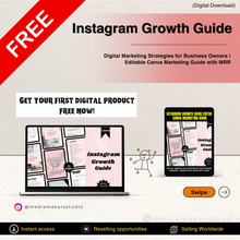 Instagram Growth Guide | Digital Marketing Strategies for Business Owners | Editable Canva Marketing Guide with MRR