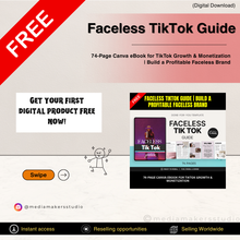 Faceless TikTok Guide | 74-Page Canva eBook for TikTok Growth & Monetization | Build a Profitable Faceless Brand