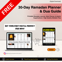 30-Day Ramadan Planner & Dua Guide | Printable Ramadan Journal, Daily Planner & Islamic Supplications | High-Quality Editable Files
