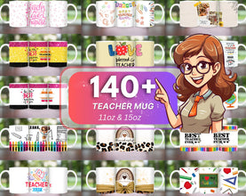 10700+ 3D Mug Wrap Sublimation Design Bundle | 11oz & 15oz PNG Templates for Coffee, Teacher, Floral, and Animal Mugs | Printable Mug Designs for POD