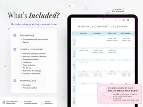 All-in-One Social Media Content Planner | Google Sheets Digital Marketing Calendar & Task Tracker | 12-Month Automated Scheduler | Ideal for Instagram, TikTok & YouTube Creators