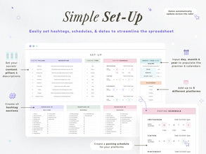 All-in-One Social Media Content Planner | Google Sheets Digital Marketing Calendar & Task Tracker | 12-Month Automated Scheduler | Ideal for Instagram, TikTok & YouTube Creators