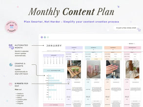 All-in-One Social Media Content Planner | Google Sheets Digital Marketing Calendar & Task Tracker | 12-Month Automated Scheduler | Ideal for Instagram, TikTok & YouTube Creators