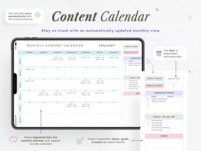 All-in-One Social Media Content Planner | Google Sheets Digital Marketing Calendar & Task Tracker | 12-Month Automated Scheduler | Ideal for Instagram, TikTok & YouTube Creators